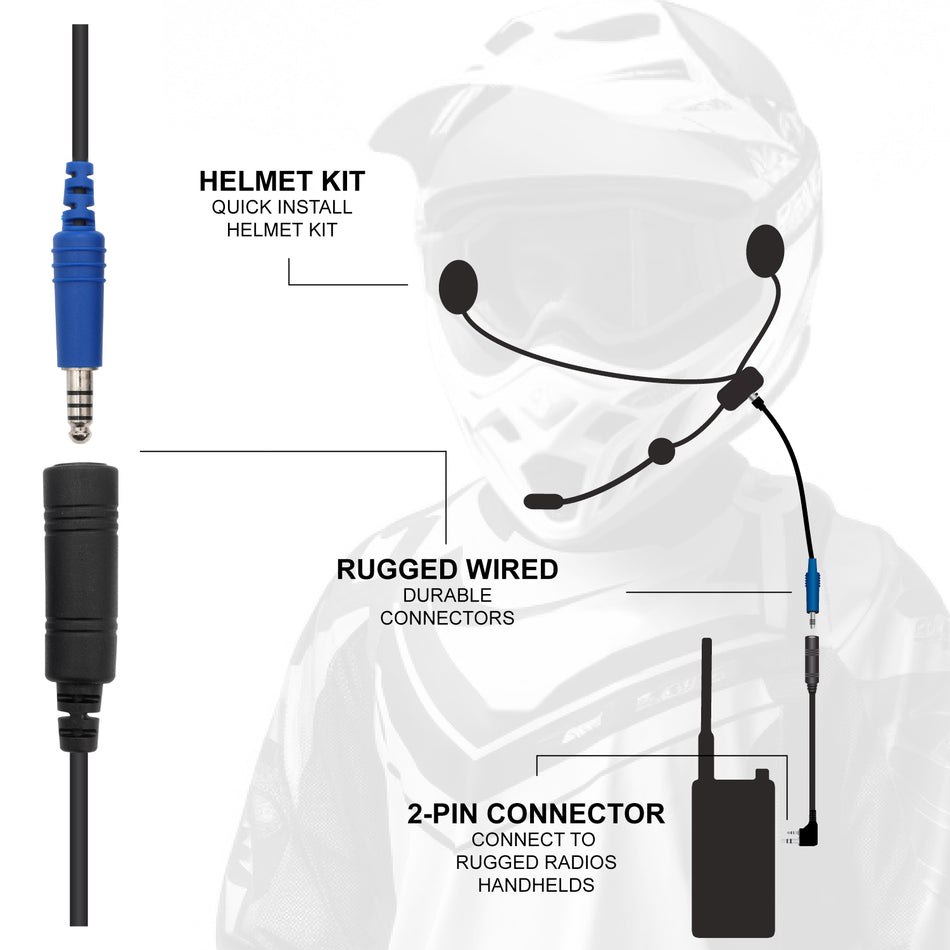 ENDURO Moto Kit -  Includes Helmet Kit and Compact Harness Cable