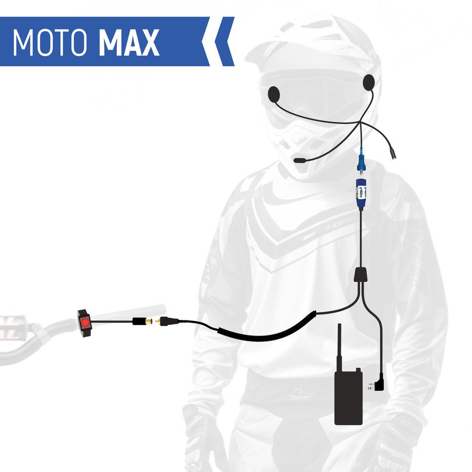 MOTO MAX Complete Motorcycle Communication Kit with Heavy-Duty OFFROAD Cables