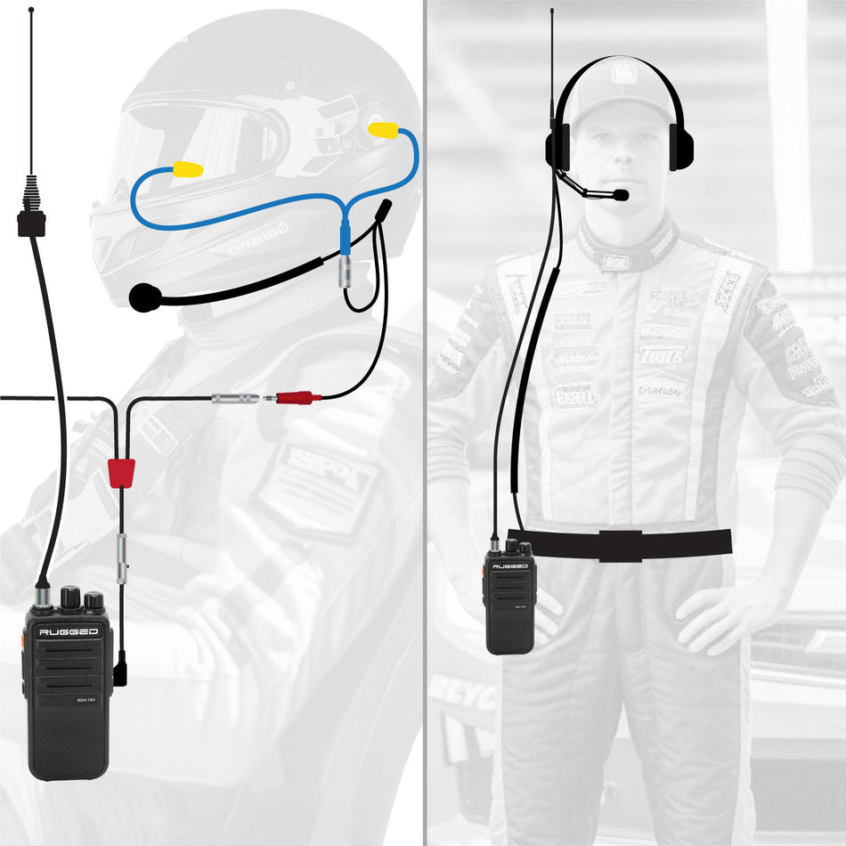 NASCAR Driver and Crew Chief Long Track Racing Kit with RDH16 Radios
