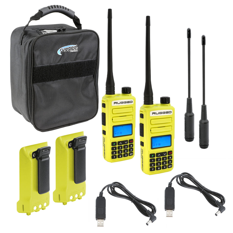 Adventure Pack - Rugged GMR2 PLUS - GMRS and FRS Two Way Handheld Radios with Accessories