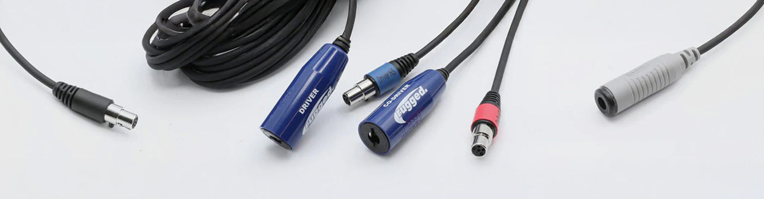 Off-road intercom cables—straight cords, extension cables, radio jumpers, GoPro and music input adapters