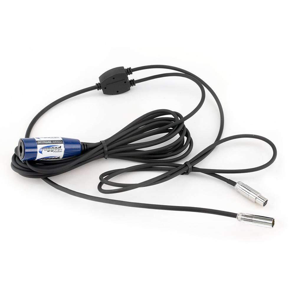Universal RUGGED communication car harness with 8 foot helmet cable and 3 foot push to talk lead.