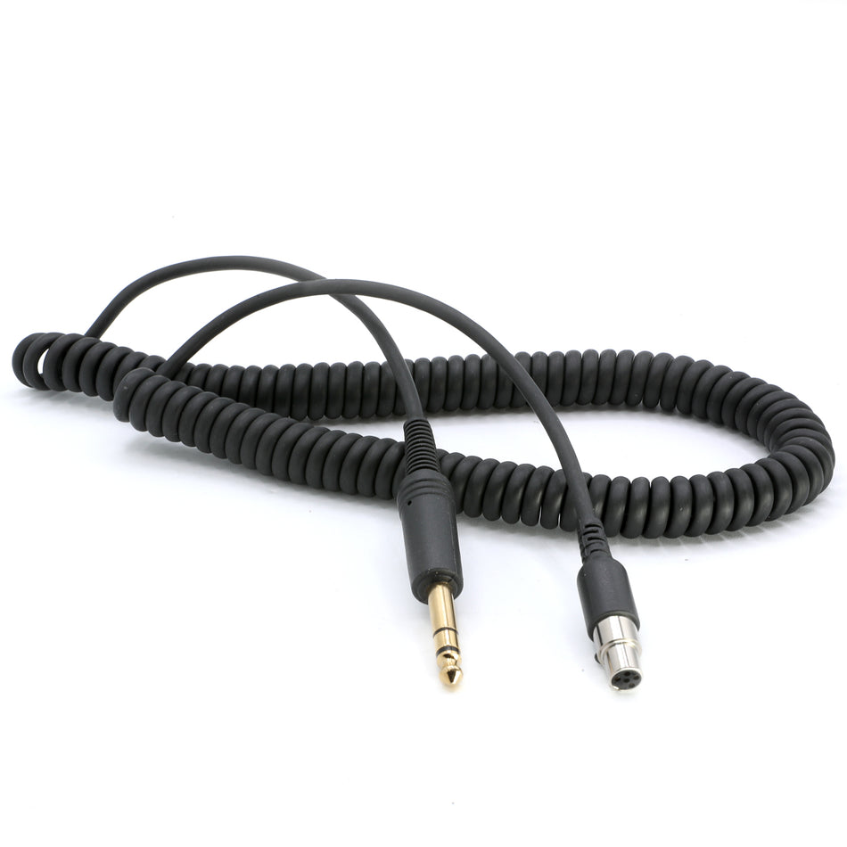 Cable en espiral para auriculares de intercomunicador Firetruck para conectores estilo 1/4" y auriculares FHS