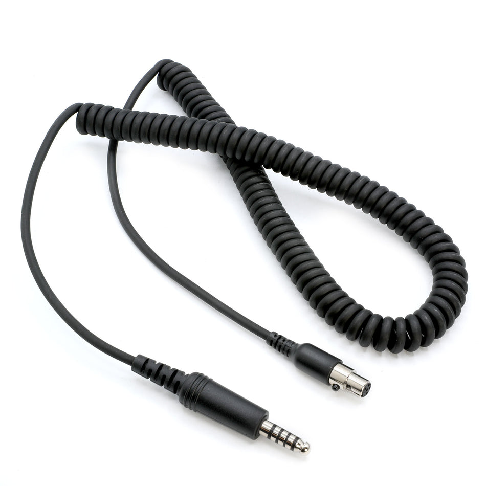 Cable en espiral para auriculares de intercomunicador Firetruck para conectores estilo Firecom