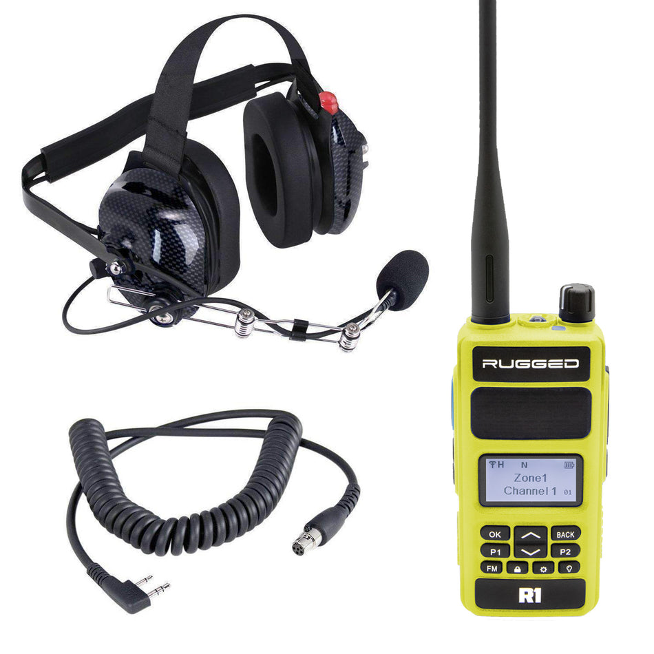 Crew Chief - H42 Spotter Headset and Rugged Handheld Radio Package