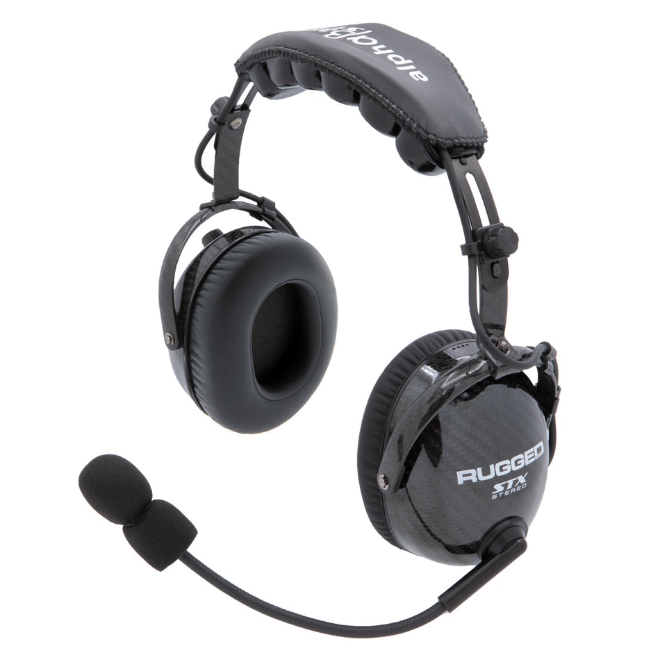 AlphaBass Carbon Fiber Headset with Bass Boost and Volume Control (OTH and BTH)