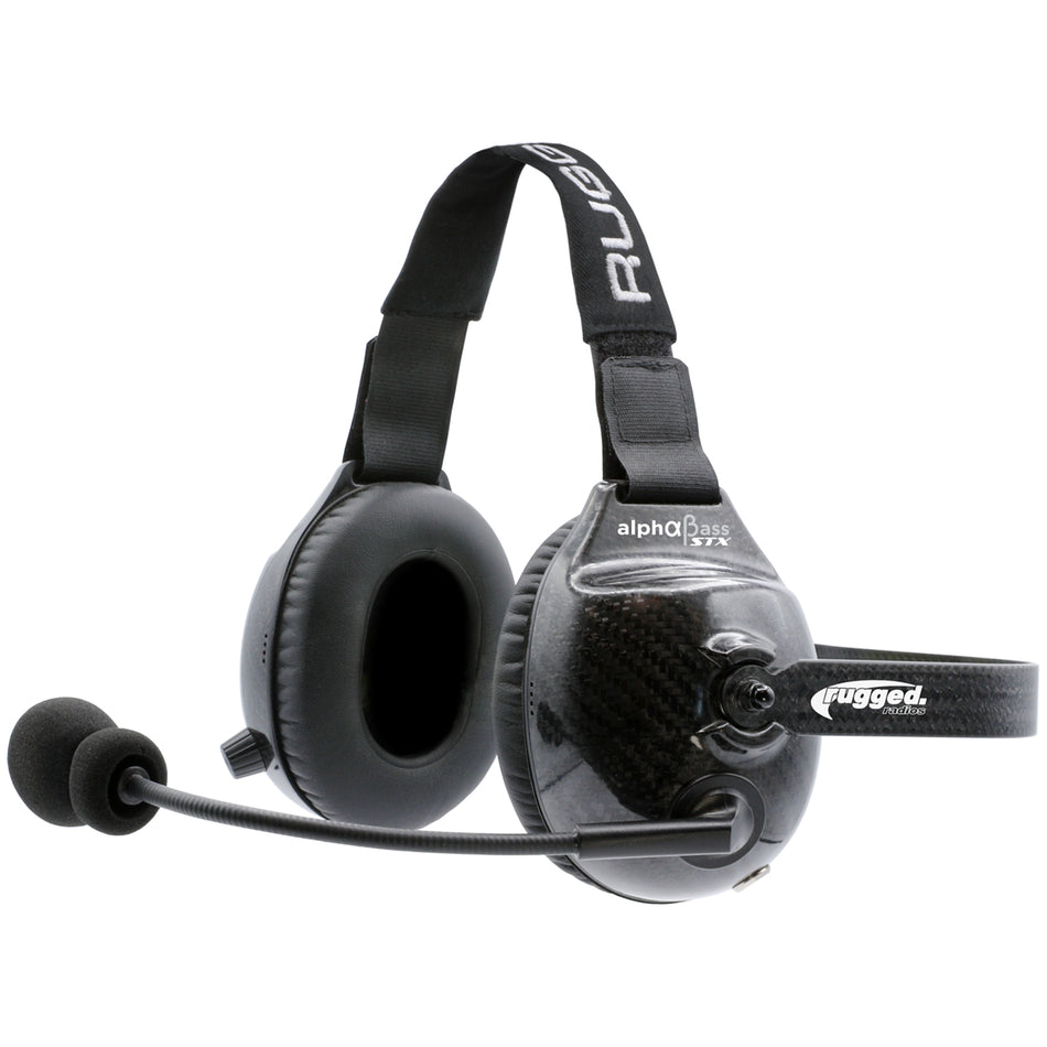 AlphaBass Carbon Fiber Headset with Bass Boost and Volume Control (OTH and BTH)