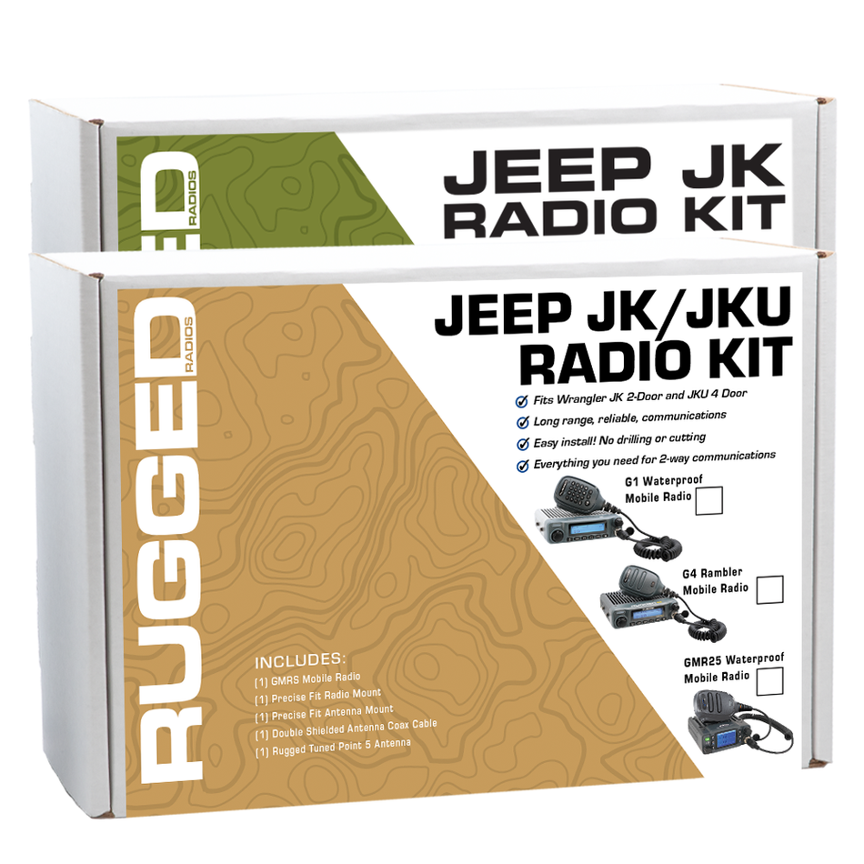 Jeep Wrangler JK and JKU Two-Way GMRS Mobile Radio Kit