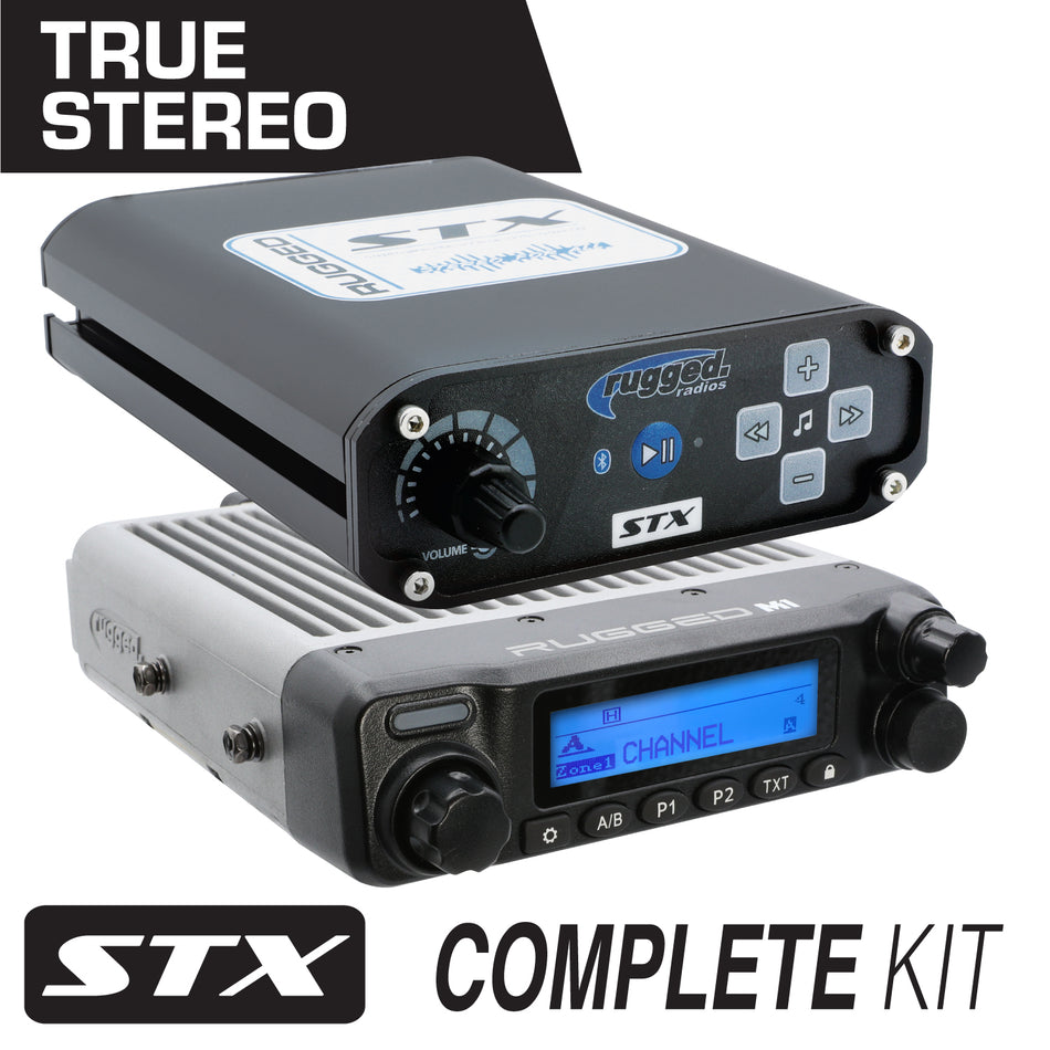 STX STEREO Kit completo de comunicación maestra con intercomunicador y radio de 2 vías