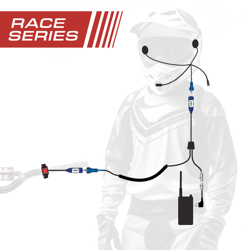 Race Series Moto Kit Helmet and 2-Way Radio Communications