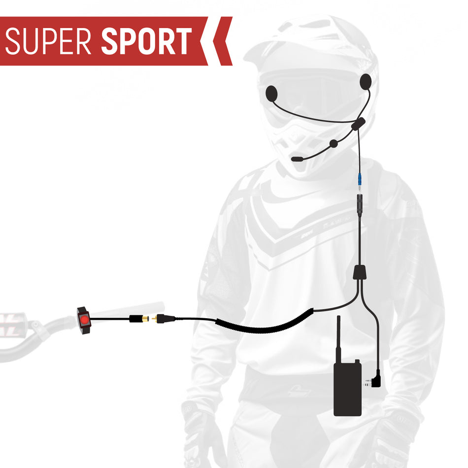 SUPER SPORT Complete Motorcycle Communication Kit with Lightweight SPORT Cables