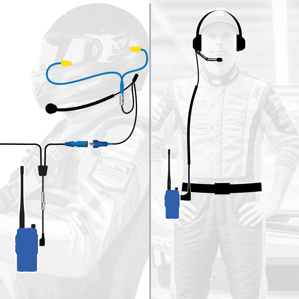 Sistema de comunicación de carreras de NASCAR e IMSA para piloto y jefe de equipo