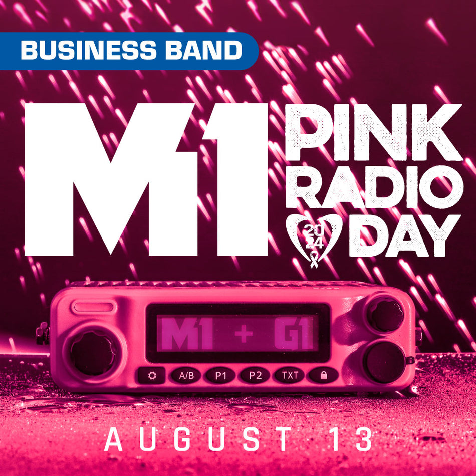 Radio Kit • Pink Rugged M1 RACE SERIES Waterproof Mobile Radio with Antenna • Digital and Analog