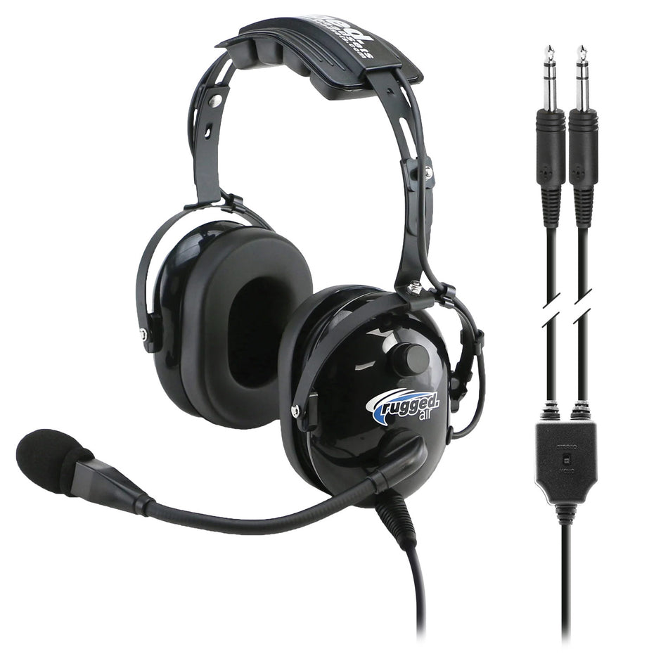 Auriculares para piloto de instructor de aviación general Rugged Air RA900 con PTT