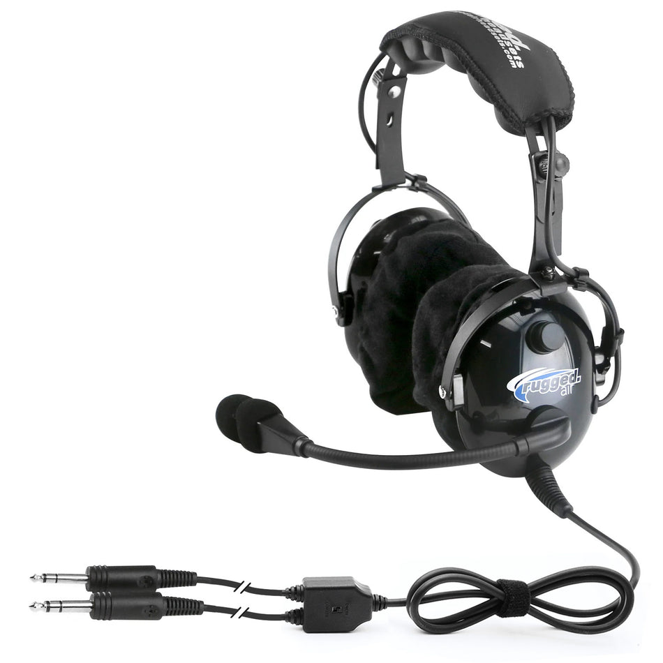 Auriculares para piloto de instructor de aviación general Rugged Air RA900 con PTT