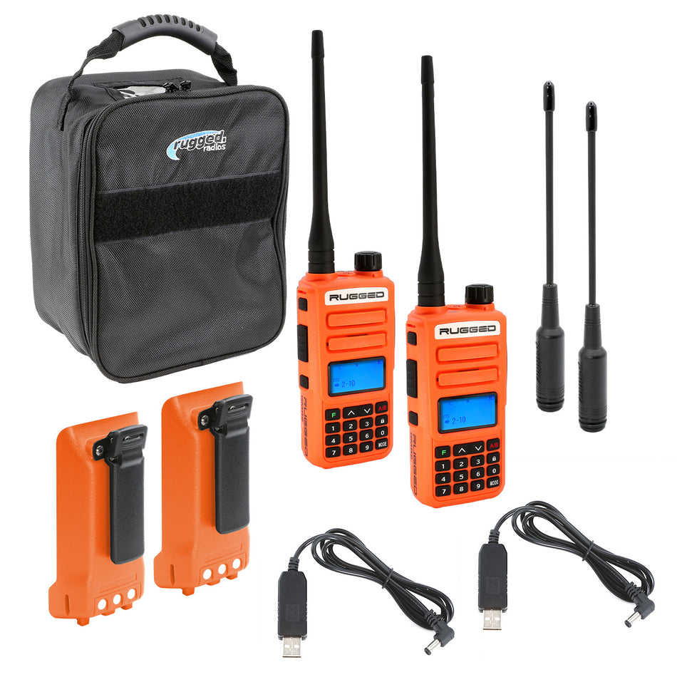 ADVENTURE PACK - GMR2 PLUS - GMRS / FRS Two Way Handheld Radios with Accessories