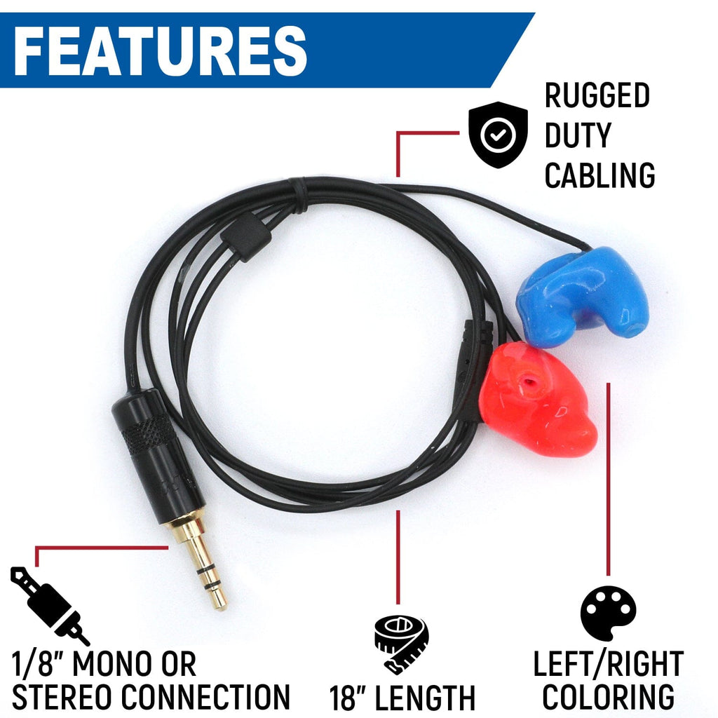 Challenger Semi-Custom Molded Ear Bud Speakers with 1/8" Plug