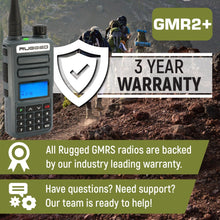 Load image into Gallery viewer, 2 PACK - Rugged GMR2 PLUS GMRS and FRS Two Way Handheld Radios - Grey