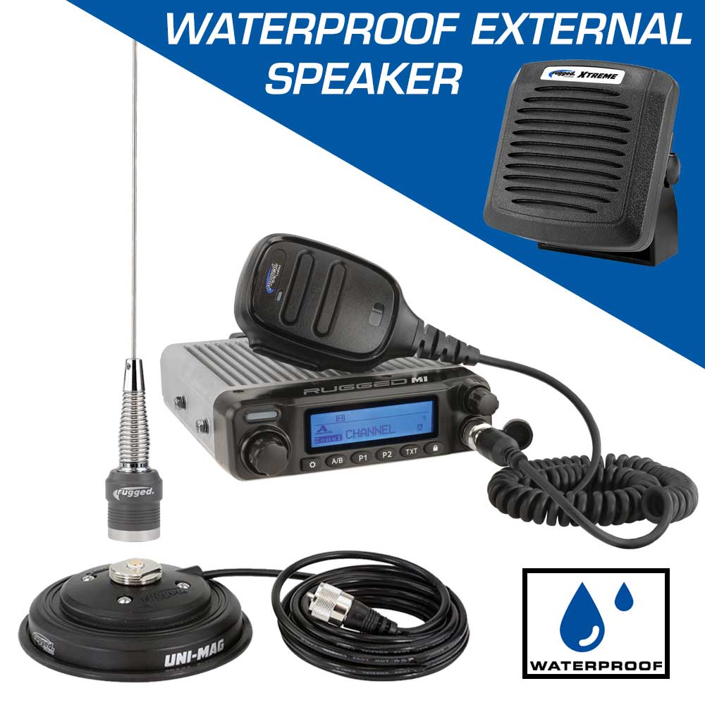 Adventure Radio Kit - M1 Waterproof Powerful Business Band Mobile Radio Kit and External Speaker