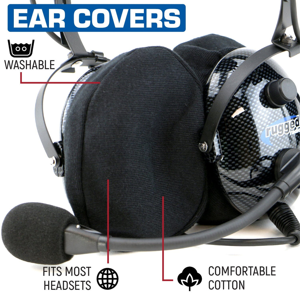Cotton cloth Ear Covers with elastic band fit most headsets and cover your ear seals