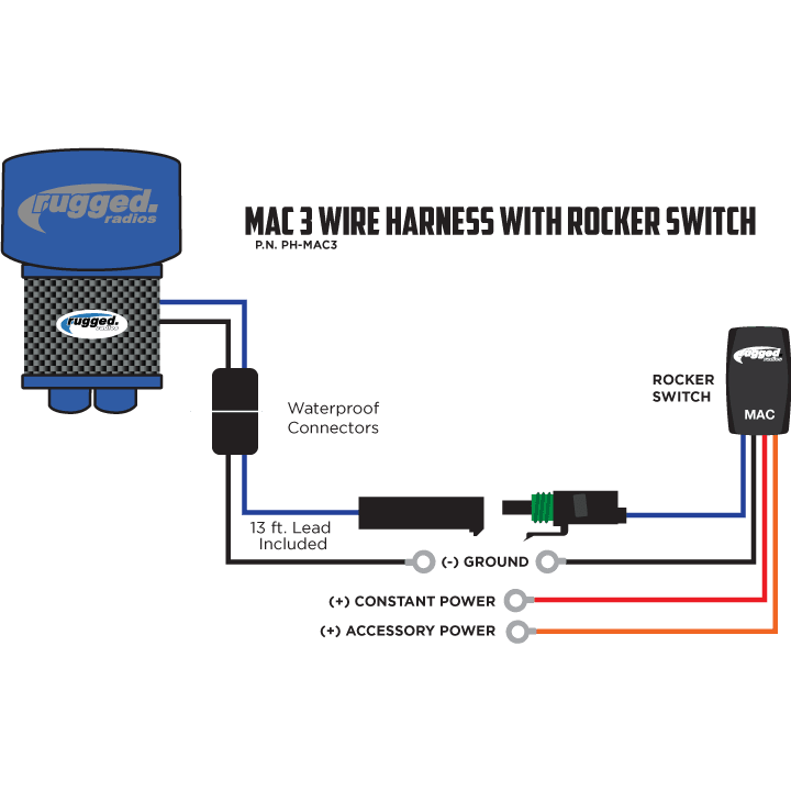 Switch Install Harness for MAC Helmet Air Pumpers
