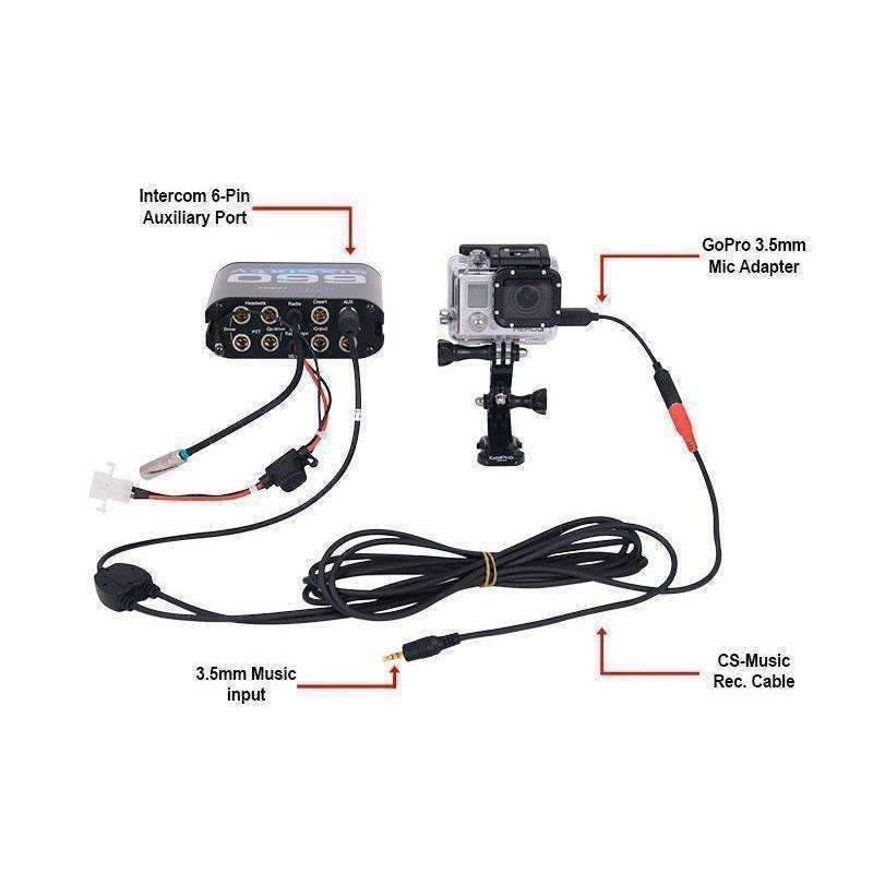 Music Input and Audio Record Connect Cable for Intercom AUX Port