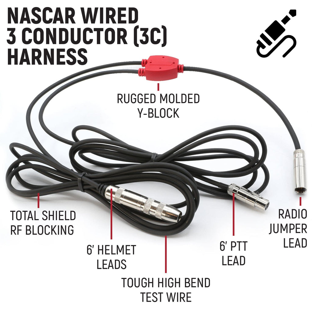 NASCAR 3-Conductor 3C Circle Track Road Race Car Harness