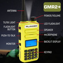 Load image into Gallery viewer, Rugged GMR2 PLUS GMRS and FRS Two Way Handheld Radio - High Visibility Safety Yellow