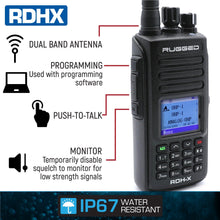 Load image into Gallery viewer, Rugged RDH-X Waterproof Business Band Handheld - Digital and Analog